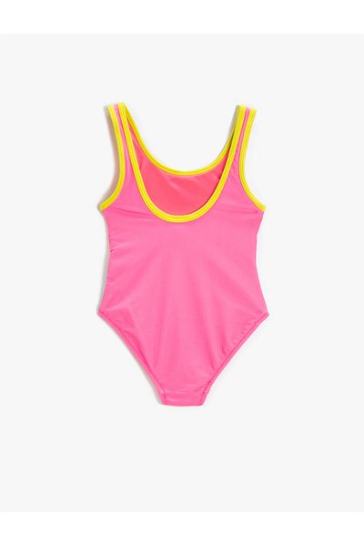 Koton Contrast Color Swimsuit Printed