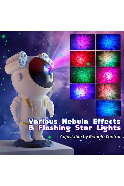 AWH Star Projector Night Light, Astronaut Galaxy Lamp, 360° Rotation, Remote & Timer