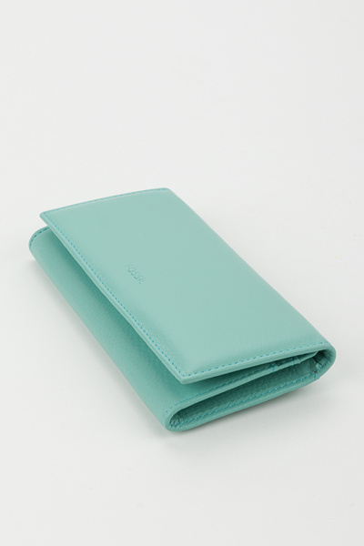 Fossil Kutulu Hakiki Deri Su Yeşili Büyük Boy Kadın El Portföyü Kartlık Cüzdan