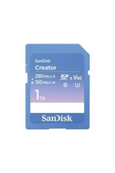 SanDisk بطاقة ذاكرة Creator سعة 1 تيرابايت SDSDXEP-1T00-GNCIS بسرعة 280 ميجابايت/ثانية UHS-II SDXC 6K-4K UHD V60