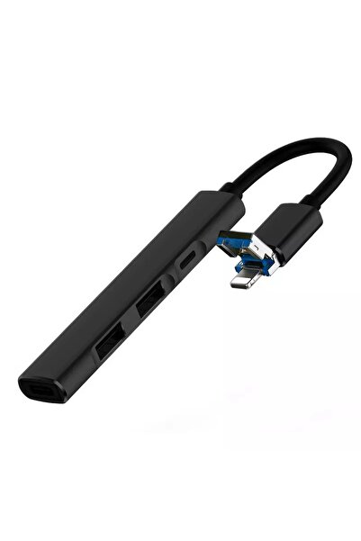 Techmaster Iphone Lightning 2 Usb 2.0 Type-c Kulaklık Ve Şarj Giriş Adaptör