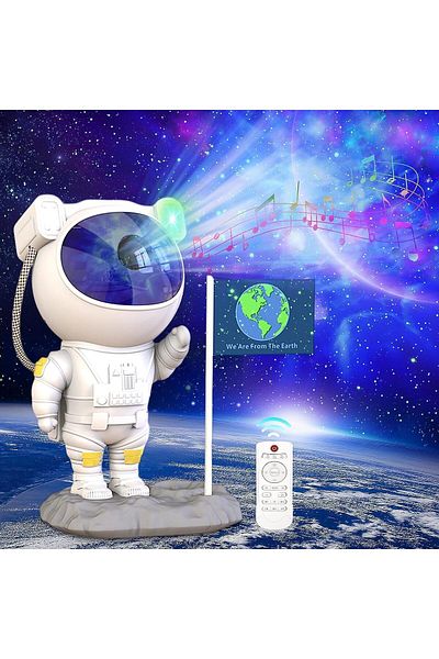 AWH 2023 Galaxy Astronaut Projector, Night Light & Bluetooth Speaker, 360° Adjustable, Remote Timer