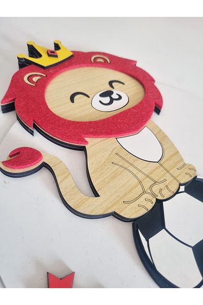 Veletto Yellow Red Child Baby Newborn Door - Gs Cimbombom Lion Wall Cabinet Ornament