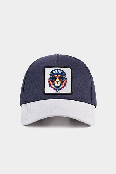 BlackBörk Бейзболна шапка V1 Six Lion Logo в бяло-тъмносиньо