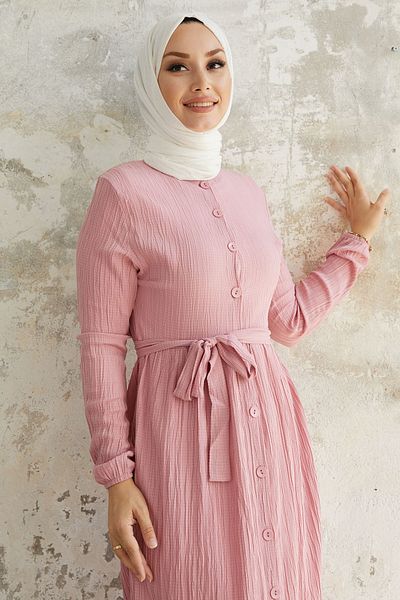 InStyle Getrocknetes Rose-Lemina-Kleid mit Gürtel