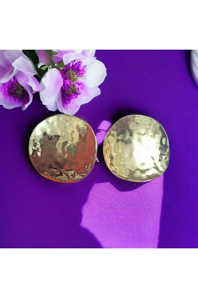 feyza collection Vintage Round Forged Earrings