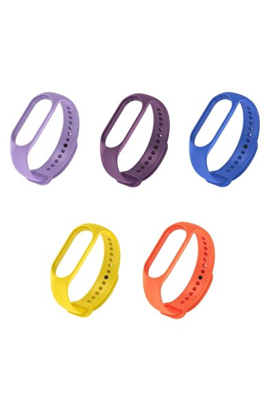 Techmaster Xiaomi Mi Band 5 6 7 Uyumlu Akıllı Bileklik Tme 5'li Set Kordon Kayış