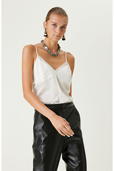 Network Limited Ekru Askılı Ipek Bluz