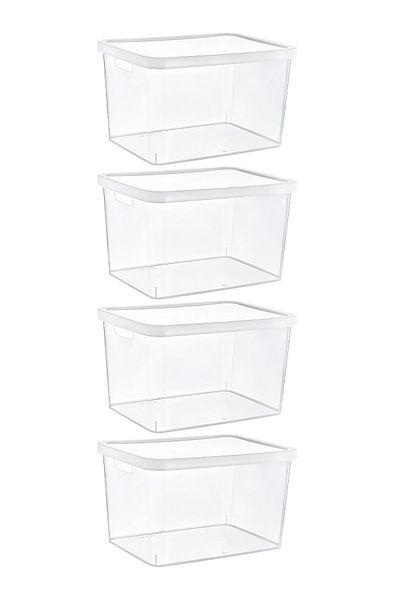 Smartware Stafi Box with Transparent Lid - Set of 4, 18 Lt, Multi-Purpose