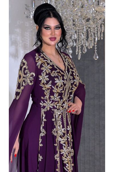 ZENABİYEM Zena Fashion Embroidered Double Skirt Evening Dress Local