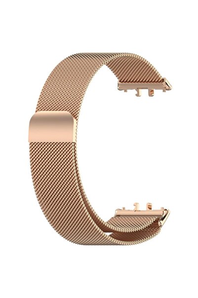 Techmaster Samsung Galaxy Fit 3 R390 Uyumlu Metal Hasır Manyetik Kordon Kayış