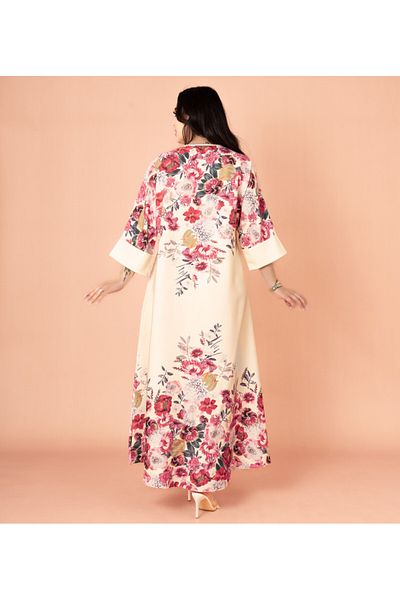 IKKXA Floral Printed Modern Jalabiya