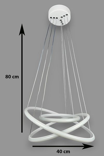 LEGACY Modern Design White Led Chandelier 3 Pieces - Bedroom Living Room Children's Room Kitchen
