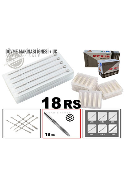 XLINETATTOO Ace pentru mașină de tatuaj de dimensiune 18rs - 10 ace și 10 vârfuri - Reîncărcare