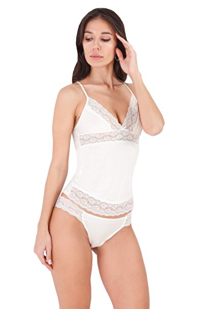 LUW 8680 Екрю Колір 2-х частинний комплект з мереживом