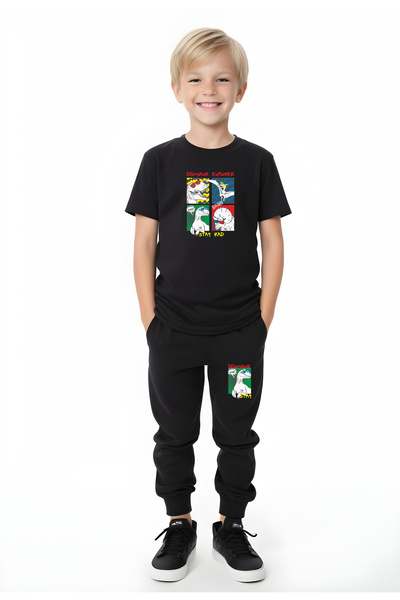 YA KO KİDS Дінозавр Explorer з принтом, короткий рукав, дві кишені, комплект ...