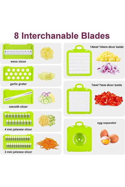 Generic RAIQEE Vegetable Chopper 10-in-1 Mandolin Slicer & Dicer with Container