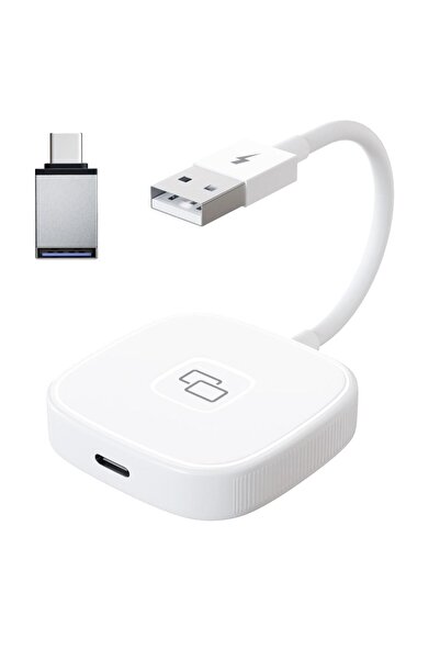 Techmaster iPhone iPad ile Uyumlu Kablosuz CarPlay Görüntü Screen Mirror Akta...