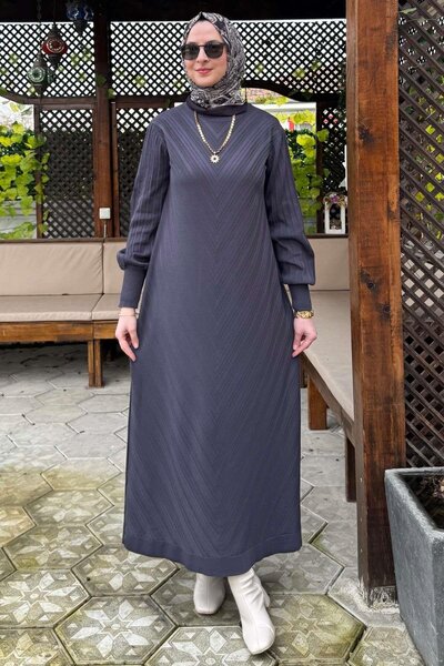 Rabia Şamlı Πλεκτό φόρεμα Anthracite Rain