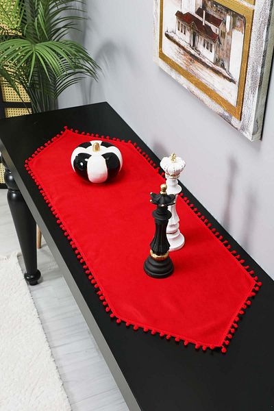 Aisha's Design Runner with Pompoms 120 X 40 Cm,R-20O