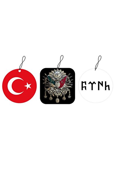 Techmaster Araç Asma Koku Osmanlı Arma Bayrak Türk Tasarım 3 Adet