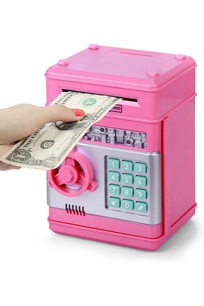 AWH Kids ATM Piggy Bank Toy for Ages 3-12 Cash Coin Can Gift for Boys & Girls, Assorted Color