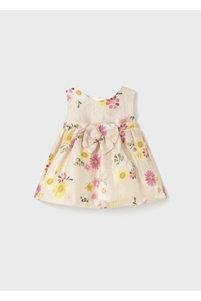 MAYORAL Kız Bebek Çiçekli Keten Elbise
