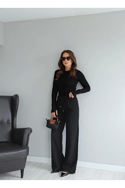 Purple by Banu Beli Lastikli İpli Pantolon