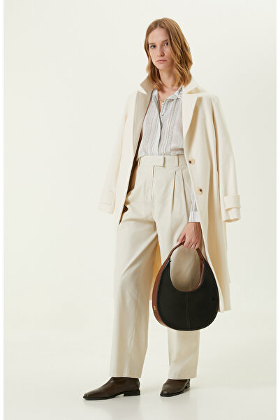 Network Limited Ekru Desenli Ipek Gömlek