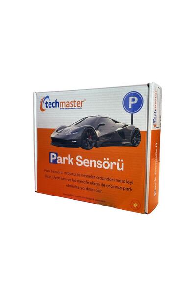 Techmaster Dijital Ekranlı Araç Park Sensörü Ses Ikazlı 4 Sensörlü Metalik Sarı