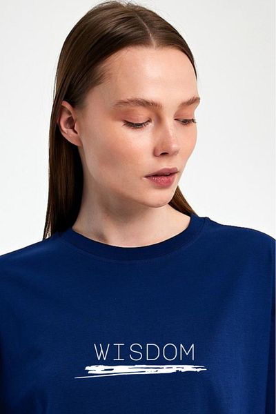 FİHA /2511-UNΙΣΕΞ OVERSIZE ΜΠΛΟΥΖΑ ΜΕ ΤΥΠΩΜΑ - ΣΚΟΥΡΟ ΜΠΛΕ