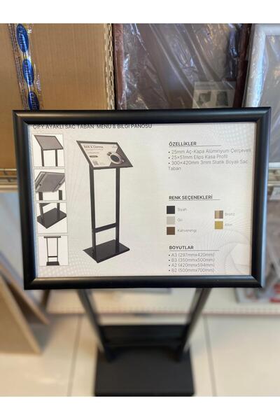 Özfiliz Mağaza Ekipmanları Çift Ayaklı Saç Taban Menü&Bilgi Panosu