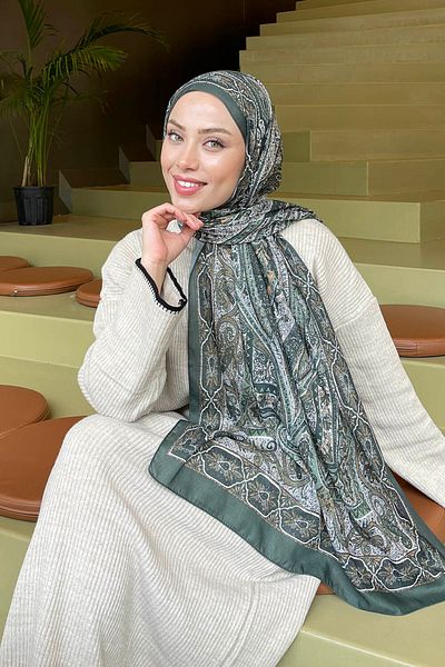 lamelif.com Şal retro din bumbac negru bej