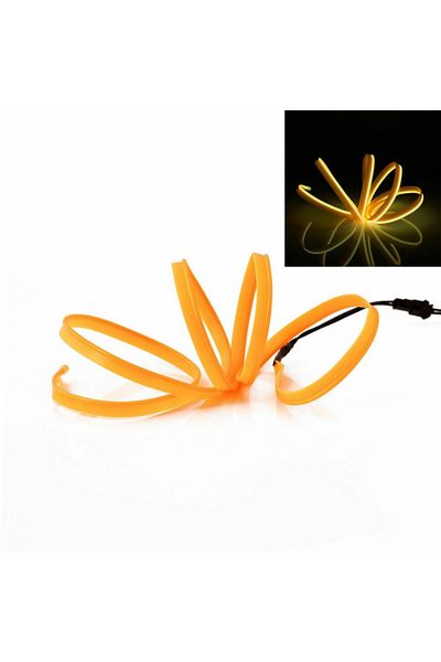 Techmaster In-Car Torpedo Strip LED Colorful Rope Neon LED 2 Meters Orange Light