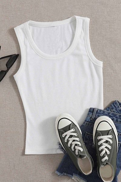 Merry See Πολύχρωμο Γυναικείο Crop Top - Αμάνικη Μπλούζα