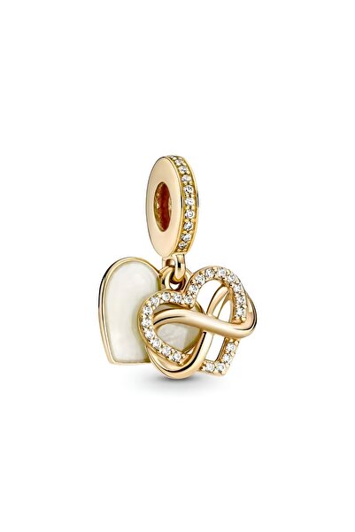 Lux Design 925 Ayar Gümüş Işıltı Sonsuz Sevgi Sallantılı Charm-Gold