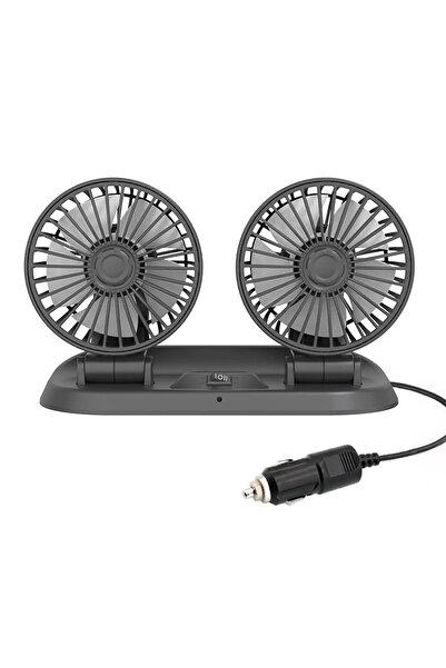 Techmaster Araç Araba Otomobil Mini 2 li Vantilatör Fan Pervane Soğutucu 12V FAN10