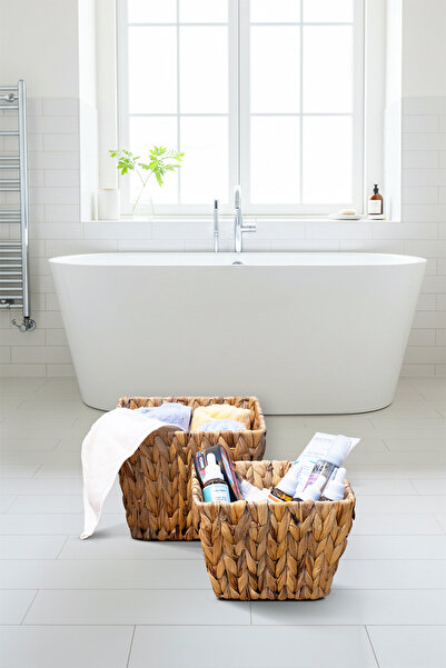 Bliss Dekoratif Hasır Saksı Çok Amaçlı Sepet Saksılık Bahçe Düzenleyici Su Sümbülü Ç:22 Y:17.5 Cm