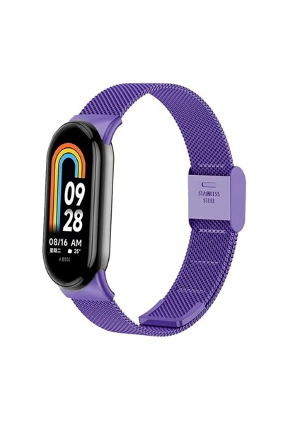 Techmaster Xiaomi Mi Band 8 9 10 Uyumlu Paslanmaz Metal Hasır Tokalı Kordon Kayış