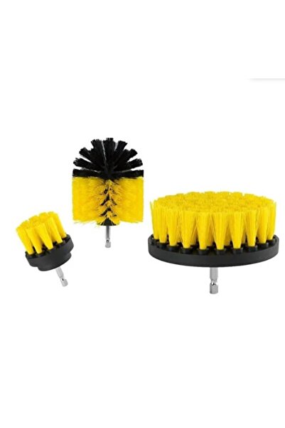 Techmaster Matkap Uyumlu Araç Oto Banyo Küvet Duşakabin Temizleme Fırçası Seti 3lü