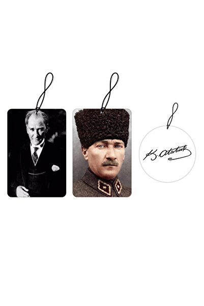 Techmaster Araç Asma Koku Atatürk Figür Imza Tasarım Set 1