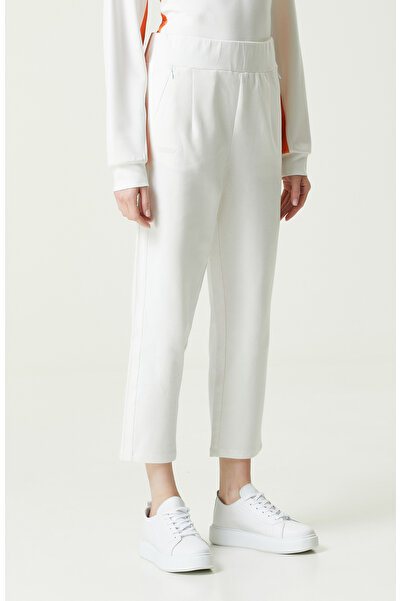 Network N-tech Ekru Düz Paça Yan Cep Fermuarlı Eşofman Altı