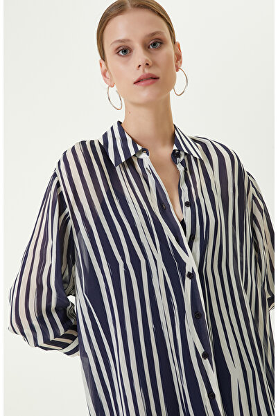 Network Kemerli Lacivert Midi Boy Elbise