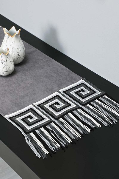 Aisha's Design 90X30 cm Runner - Fringed and Motif, R-91K