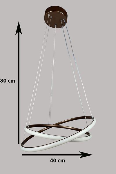 LEGACY Rings Modern Design Brown - Bedroom - Living Room - Children's Room - Kitchen White Led 2-Piece Chandelier
