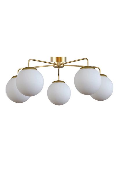 Uçar Maria Modern Globe (Clossed) Glass Plophonier Chandelier