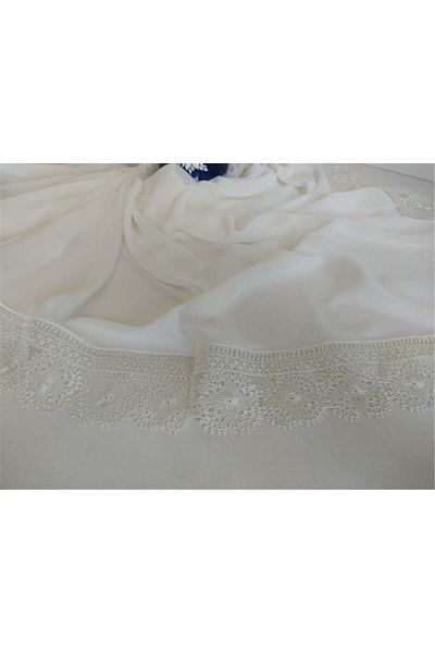 onlaynticaret MOTIF MODEL 3-SIDED WOMEN'S CREAM COLOR SCARF