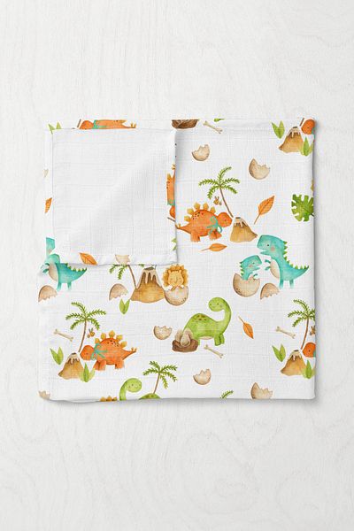 Wheeppo Digital Printing Muslin Blanket T-Rex - 75x100 cm