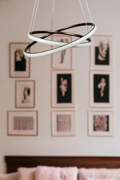 LEGACY Rings Modern Design Brown - Bedroom - Living Room - Children's Room - Kitchen White Led 2-Piece Chandelier