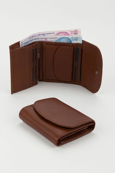 Fossil Boxed Genuine Leather Tan Small Size Multi-Compartment Women's Hand Portfolio Card Holder Wallet